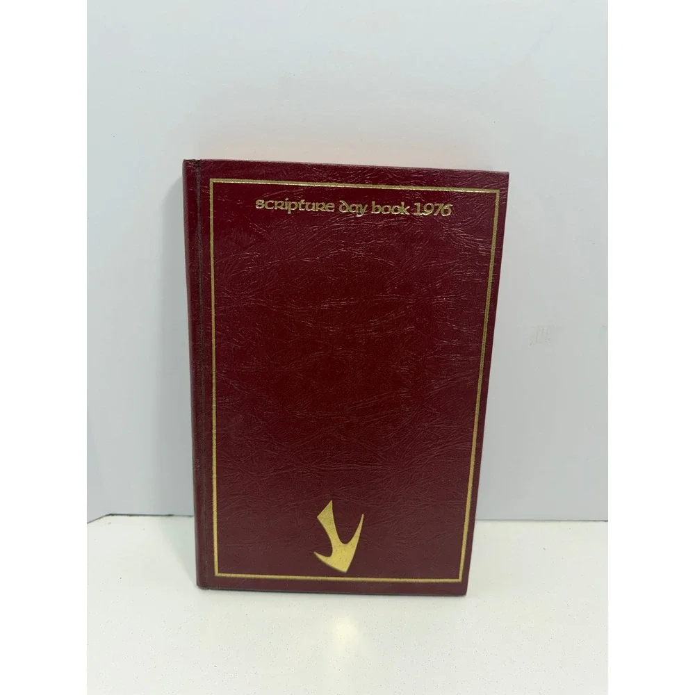 Vintage 1976 Scripture Day Book Sheed & Ward Woodcut Illustrations Burgundy Gold